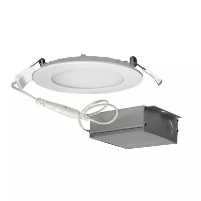 Satco S11602 - 10 Watt LED Direct Wire Downlight; Edge-lit 4  - 5000K (6 Pack) • $71.99