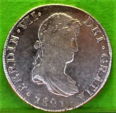 FERNANDO VII 8 Reales 1821 MEXICO -JJ Silver SPANISH COLONIAL • £136.73