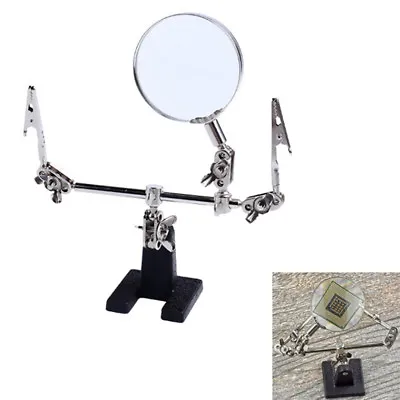 5X Third Hand Soldering Iron Stand Help Clamp Vise Clip Magnifying Glass Too:da • £9.65