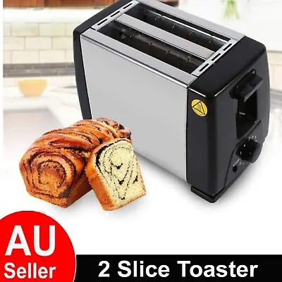 $29.99 • Buy 2 Slice Electric Toaster Automatic Stainless Steel Wide Slots Crumb Tray Toast