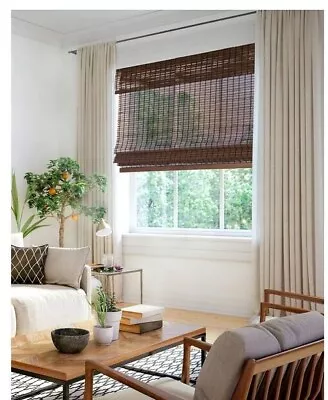 Assorted Chicology Buffalo Cordless Natural Woven Bamboo Roman Shade 64in Length • $29