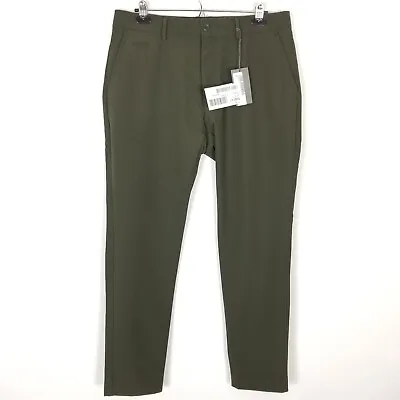 KJUS Men Ike Warm Tailored-Fit Golf Pants Size 35 X 32 Olive Green • $106.24