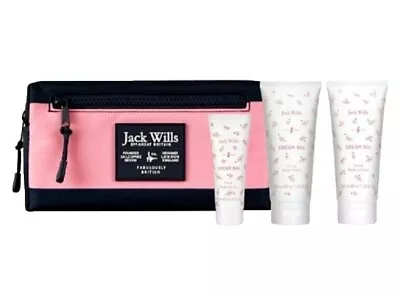 Jack Wills Floral Bath & Body Gift Set Travel Wash Bag Body Wash Scrub Lotion • £24.59