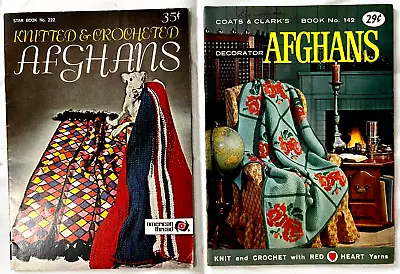 2 Crochet Pattern Books CC 142 Decorator Knitted & Crocheted Afghans STAR 222 • $16.91