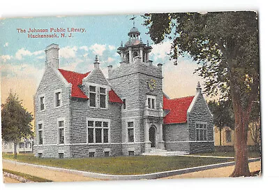 Hackensack New Jersey NJ Postcard 1916 The Johnson Public Library • $5.98