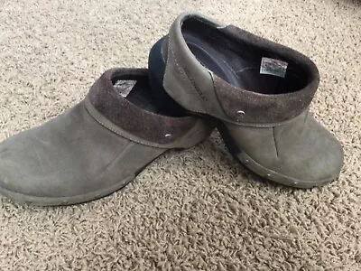 Merrell Womens Drizzle Slip On Clogs Mules Brown Leather Studded Shoes Sz 7.5M • $15