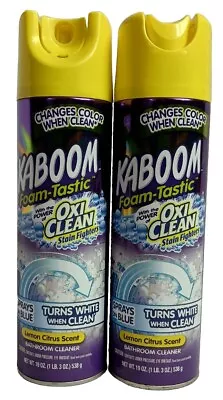 2 Pack Kaboom Foam-Tastic With OxiClean Lemon Scent Bathroom Cleaner 19 Oz. Each • $27.95