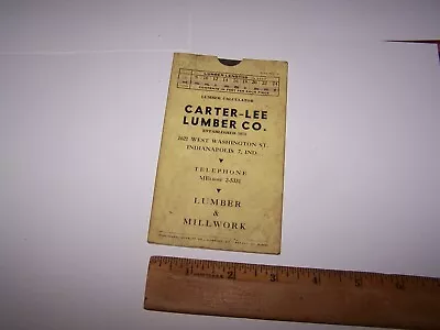 Vintage CARTER LEE LUMBER COMPANY Lumber Calculator INDIANAPOLIS INDIANA • $15