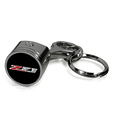 Chevrolet Z71 Off-Road Logo Black Chrome Engine Piston Style Metal Key Chain • $21.95