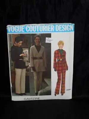 Vintage Vogue 2594 Size 14 Galitzine Couturier Sewing Pattern Uncut Pant Suit • $17.99