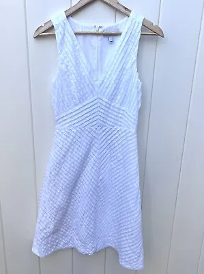 J Crew White Pleated Chevron Dress Size 0 • $13