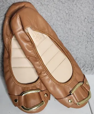 Adam Tucker Me Too Shoes Womens 6M Nellie Ballet Flats Tan Beige Camel Leather  • $19.99