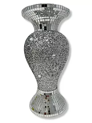 Amphora Shaped Shiny Sparkly Mirrored Glitter Flower Vase Luxury Home Decoration • £26.13