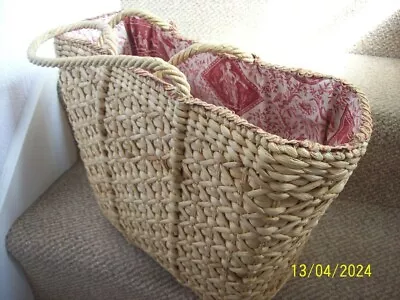Vintage Large Raffia Shopping/beach Bag.pre Owned.good Condition.retro. • £18