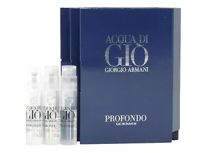 GIORGIO ARMANI ACQUA DI GIO PROFONDO EDP 1.2ml .04oz X 3 COLOGNE SPRAY SAMPLES • $14