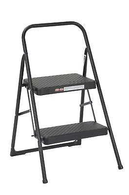 COSCO Two-Step Household Folding Step Stool All Black 7ft 11in Reach Black  • $42.96