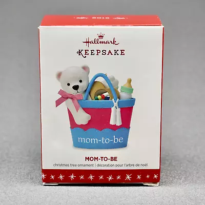 Hallmark 2016 Mom To Be Teddy Bear Baby Bottle Ornament Shower Gift Topper • $8.95