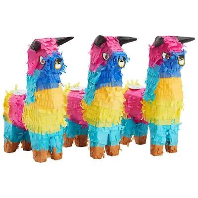 3 Pack Mini Bull Pinatas Mexican Fiesta Party Decorations  5.25 X 9 In • $15.08