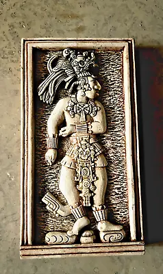 VINTAGE UNIQUE HANDMADE AZTEC MAYA IDOL MESOAMERICA WALL ART DECOR 15 Hx8 Lx2 W • $325