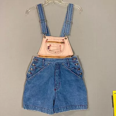 Shortall Overalls Womens XS/S Vintage Blue Pockets 90s Zipper Beach Casual • $100