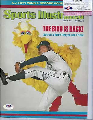 Mark Fidrych Autographed Sports Illustrated Cover Detroit Tigers Baseball PSA • $149.99