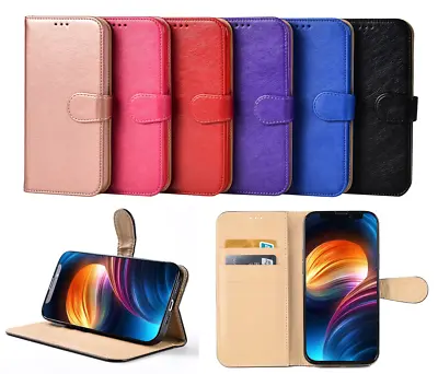 Flip Leather Phone Case For IPhone 14 13 Pro MAX 11 XR 12 7 8 XS SE Wallet Cover • £6.99