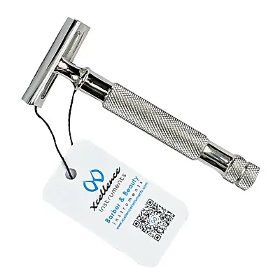 Xcellence Double Edge 2 In 1 Safety Razor Steel Handle Plus 5 7 O Clock Blades • £17.91