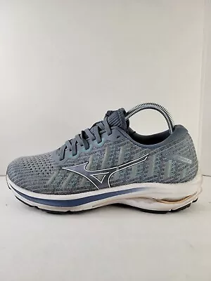 Mizuno Womens Wave Rider 25 Waveknit Gray Athletic Running Shoes Sneaker Sz 9 • $31.20