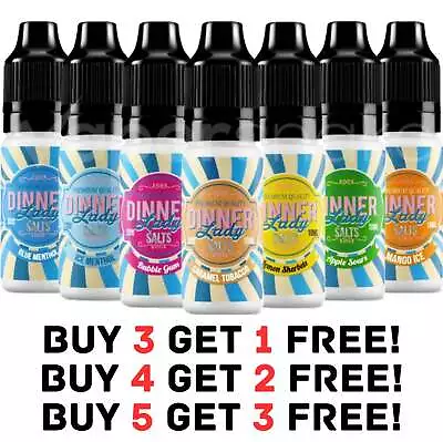 Dinner Lady Nic Salts E Liquid 10ml Shot 50/50 Vape Juice 10mg 20mg All Flavours • £3.49