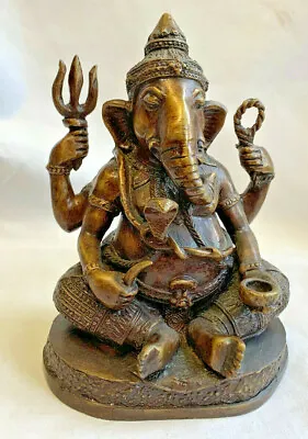 Collectible Metal Ganesha Statue Figure Ganapati Hindu Home Interior Decorative • $79.95