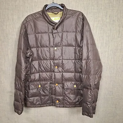 Eddie Bauer Jacket Mens Large Brown Goose Down Quilted Puffer EB 550 Lightweight • $35