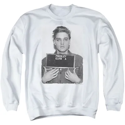 Elvis Presley Army Mug Shot Crewneck Sweatshirt Licensed Music King Rock White • $24.49