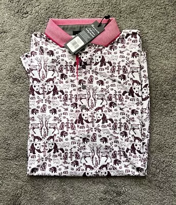 Greyson Golf Performance Fabric Creatures Pattern Polo Golf Shirt NWT L $118 • $49.99