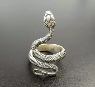 Handmade Sterling Silver Snake Wrap Ring Adjustable Women Men Great Details • $27.50