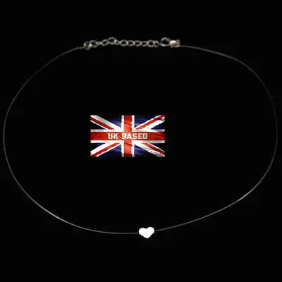 Heart Silver Pendant Necklace Transparent Invisible Line Free Gift Bag UK • £3.19