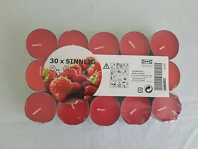 New Ikea Sinnlig Red Garden Berries/Red Scented Tea Light Candles 30 Pack • £6