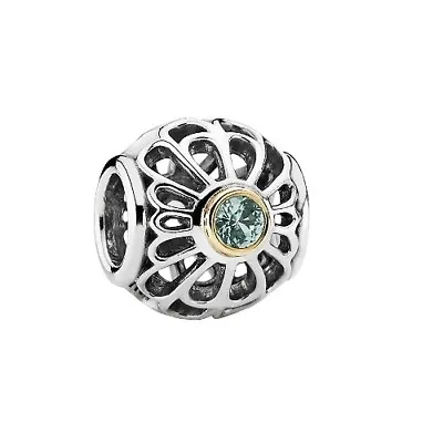 $139 • Buy NEW Pandora Vintage Lace Two Tone Gold Silver ALE Green Spinel Charm 791173SSG