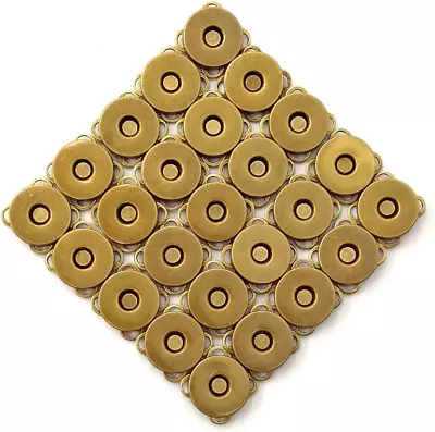 25 Sets Bronze Sew In Magnetic Bag Clasps Button 25 Count (Pack Of 1) • $12.11