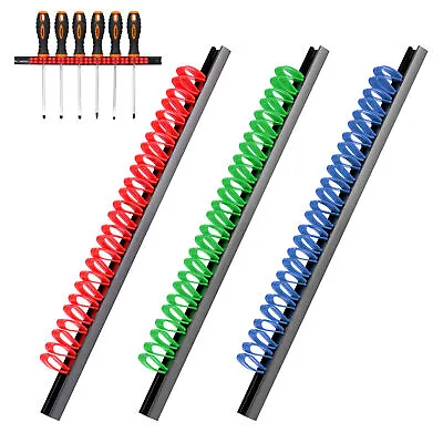 $15.99 • Buy 3Piece Wall Mounted Tools Holder Screwdriver Organizer Rail Rack Storage 3-Color