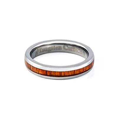 Women 4mm Oval Tungsten Koa Wood Wedding Ring • $145