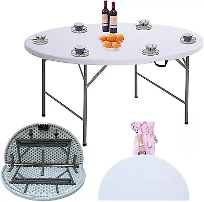 Set Of 10 Round Folding Table Heavy Duty Card Table Plastic Dining Table Outdoor • $1599