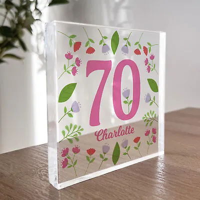 70th Birthday Gifts For Nan Mum Women Her PERSONALISED Clear Block 70th Birthday • £9.99