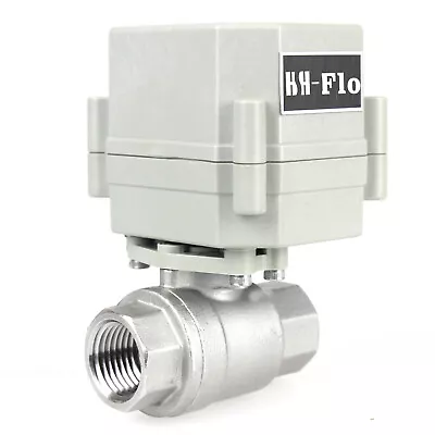 Stainless 1/2  9V 12V To 24 VAC/DC 5-Wires Normally Closed Motorized Ball Valve • $54.99