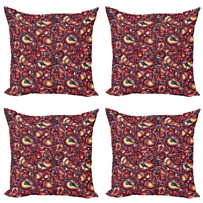 Colorful Pillow Cushion Set Of 4 Modern Paisley • £22.99