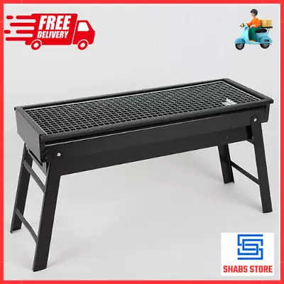 Portable BBQ Charcoal Barbecue Grill Collapsible Pullable Portable Outdoor Picni • £20.88