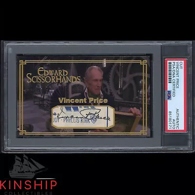 Vincent Price Signed Cut 3x5 Custom Card PSA DNA Slabbed Actor Auto C2709 • $299