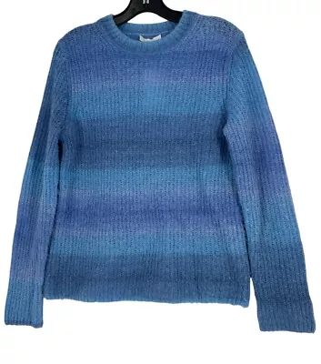 Vince Womens Alpaca Space Dye Blue Comfy Crewneck Sweater Size Large • $29.19