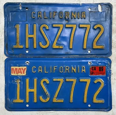 Old CA. Vintage 1970’s Matching Set California License Plates 89 Tag Sticker • $19.99