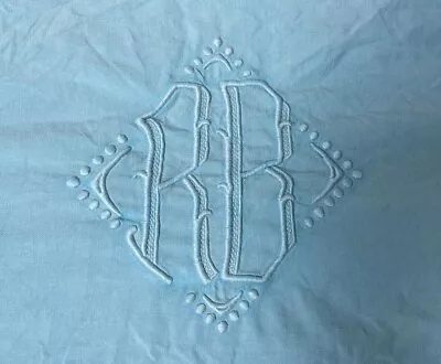 Beautiful Vintage French Bed Sheet Monogram Linen • £30