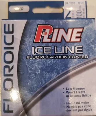 P-Line 2LB Floroice Fluorocarbon Coated Ice Fishing Line 100 Yds FCI-2 FREE SHIP • $10.79